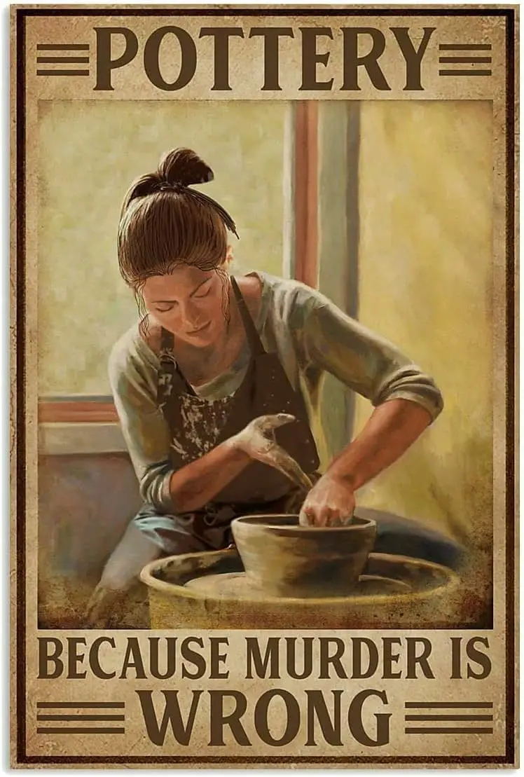 Çömlek çünkü katil yanlış komik yenilik Metal tabela Retro duvar dekor ev kapısı bahçe barlar için restoranlar kafeler ofis