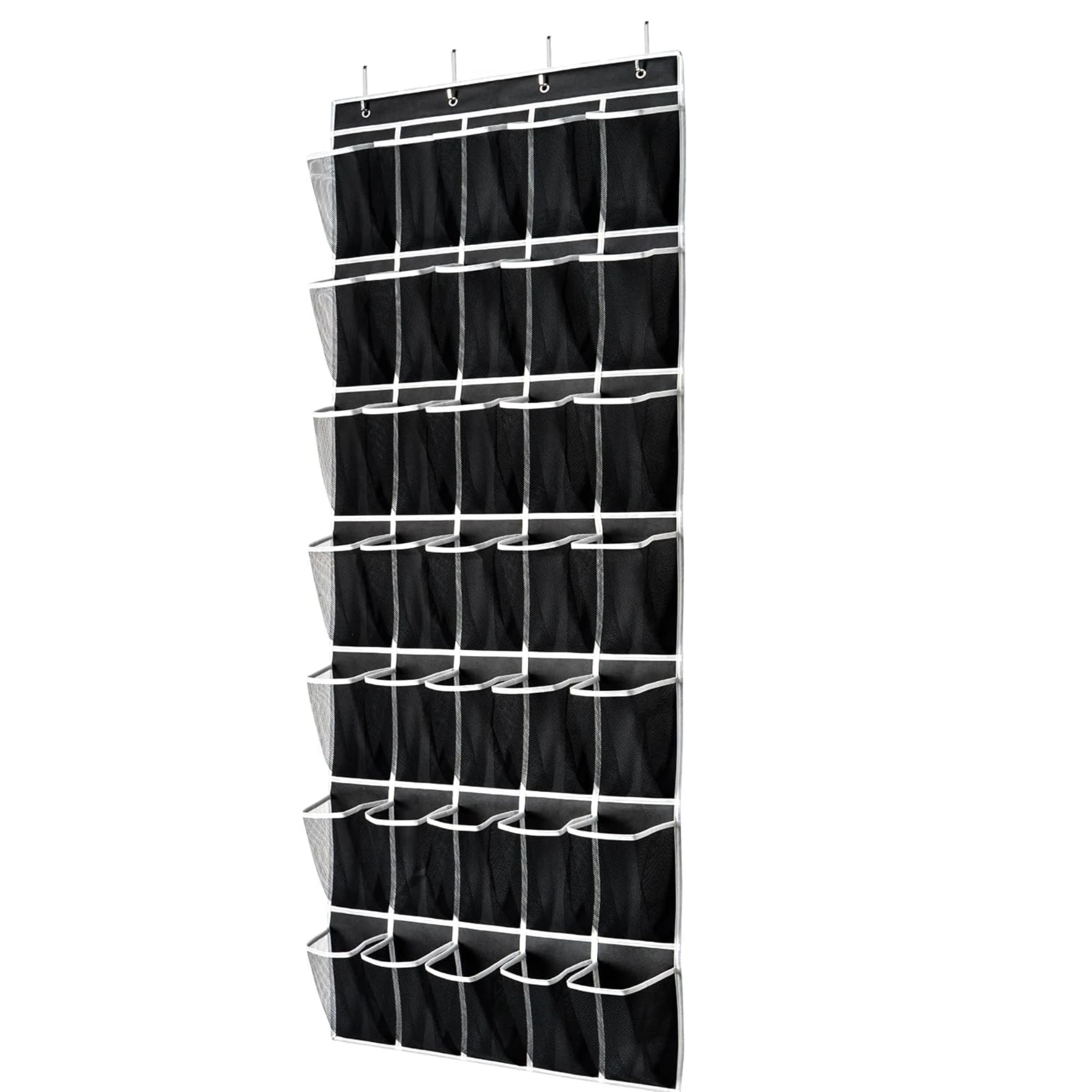 35 Pockets Over the Door Shoe Organizer, Hanging Shoe Organizer for Door with 35 Mesh Pockets Large Capacity Hanging Storage