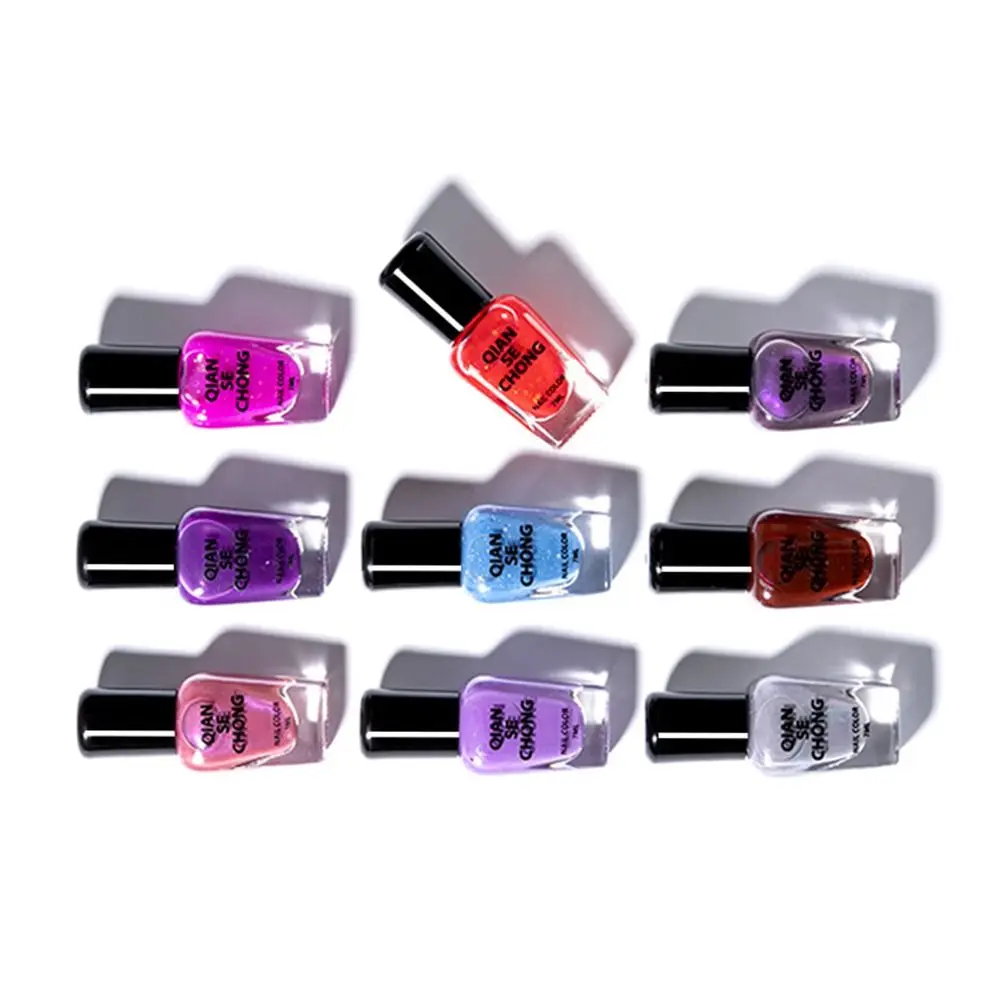 Esmalte de uñas que cambia de Color, purpurina para arte de uñas, Gel brillante de larga duración, esmalte de uñas para el hogar, salón de manicura de secado rápido DIY, 1 ud.