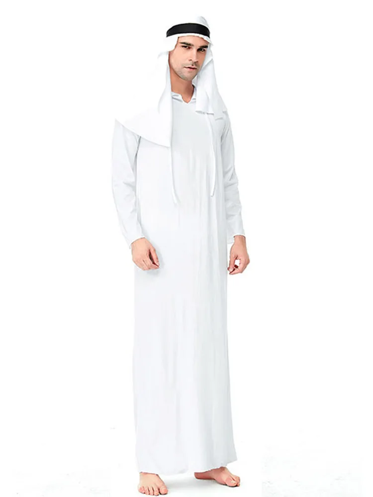 Príncipe árabe loween traje médio oriente longo robe palco desempenho ano final ow outfit poliéster senhoras roupas étnicas