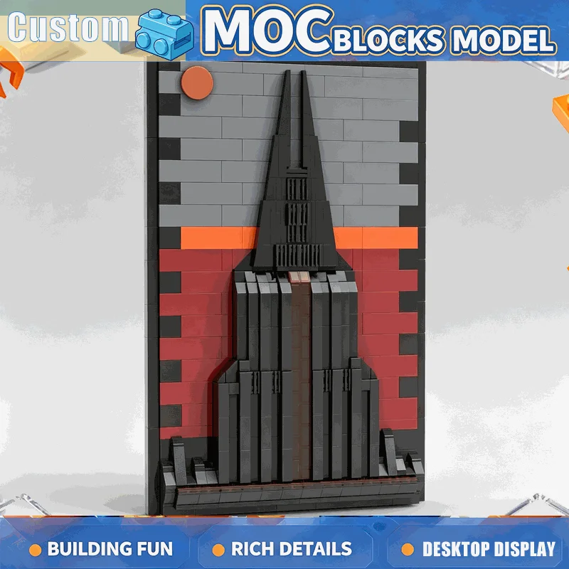 573PCS MOC Dark Castle Wall Art Frame Model Custom Puzzle Building Blocks Modify DIY Assembly Wall Decoration Toy Christmas Gift