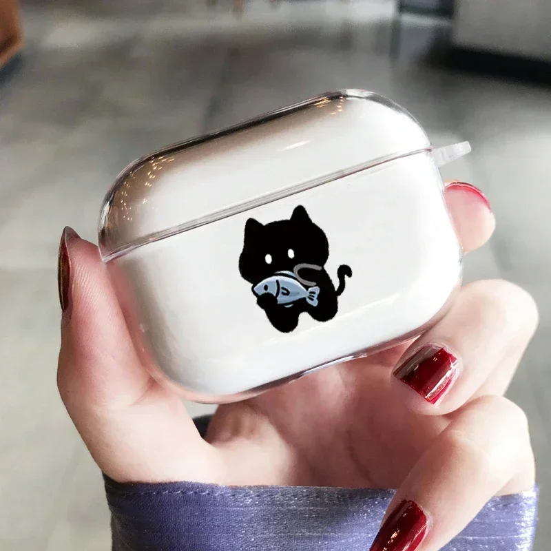 Funny Cat Fish Couple Earphone Case For Apple AirPods 4th 3 Pro 2 Protective Shell Cover For AirPod 3 2 Matte Box Fundas Air Pod