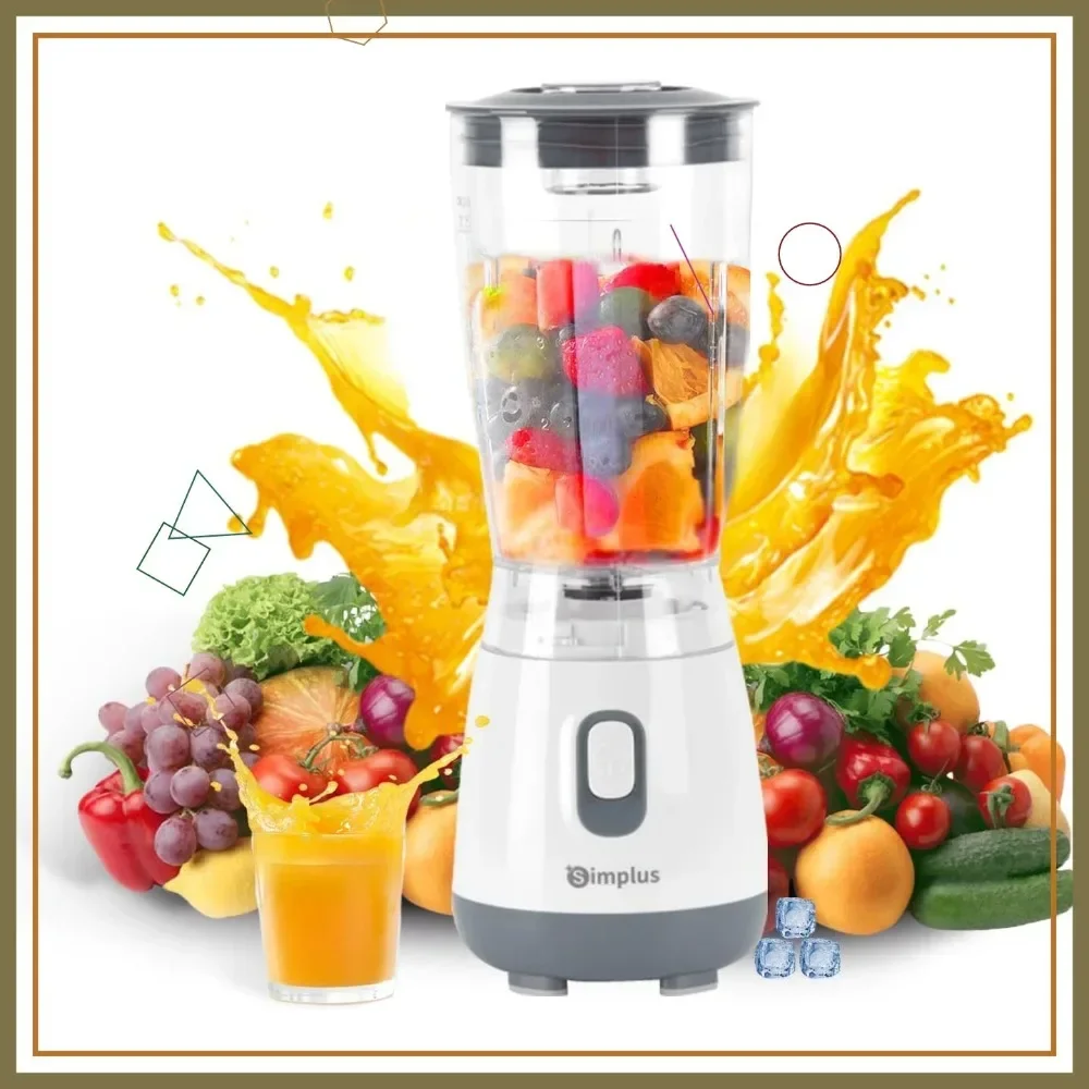 

Portable 20oz Blender, 300W BPA-Free Mini Juicer for Smoothies, Shakes & Baby Food, Stainless Steel Cutter, Grey