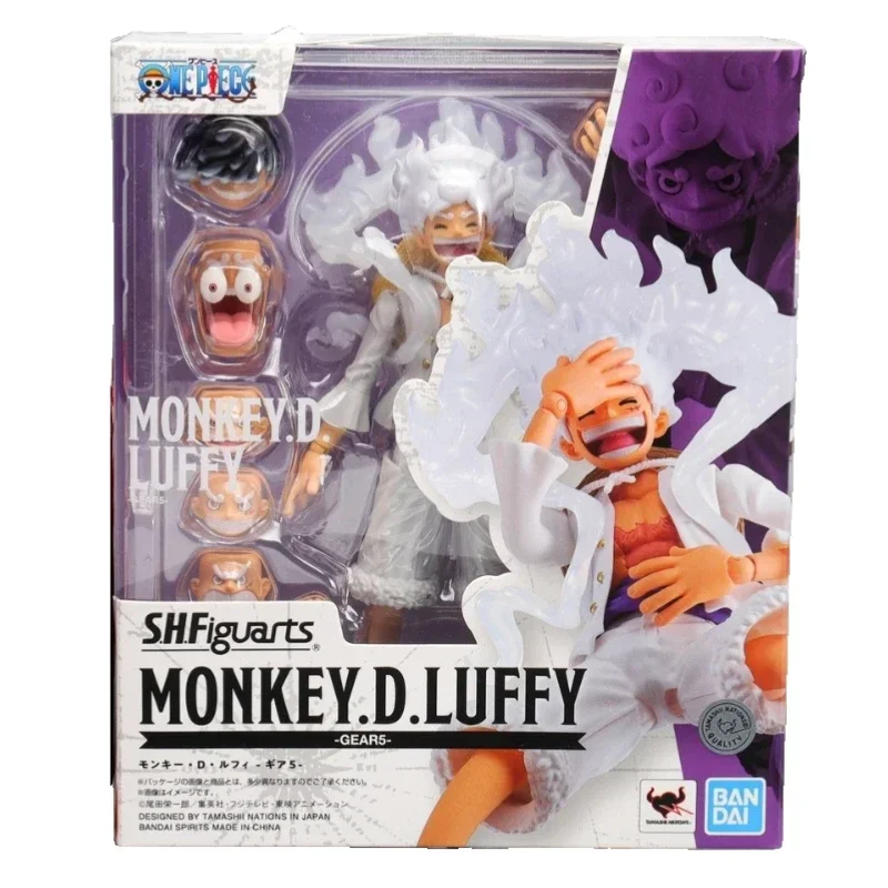 En Stock Original Bandai SHF One Piece Monkey D. Luffy figura de acción juguete de animación regalo modelo coleccionista Hobby Anime genuino