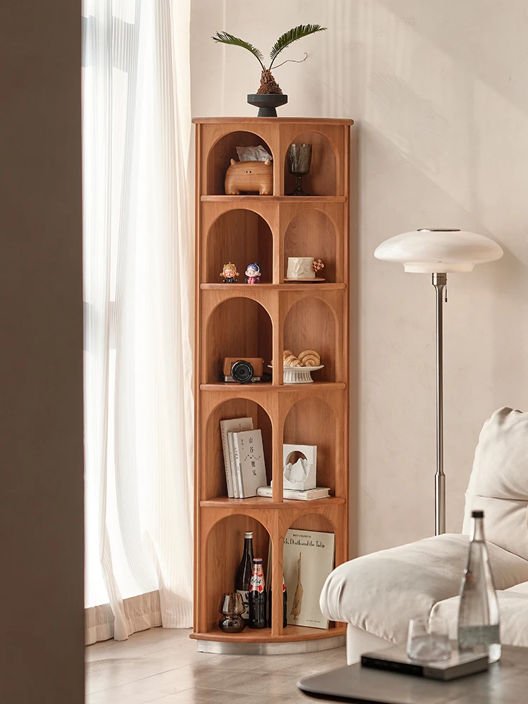 

ArchCabinet Cherry Wood Wall Cabinet Bookshelf Triangle Bookcase Shelf Side
