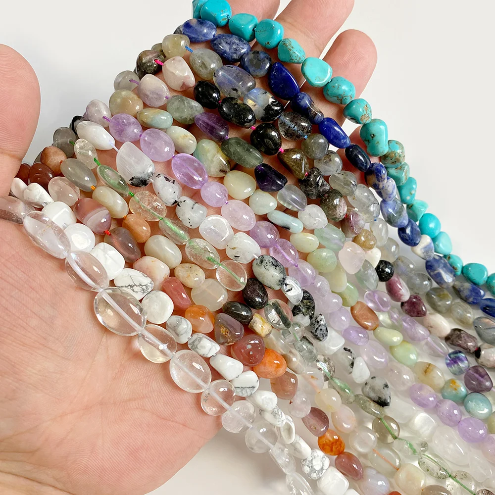 Natural Gem Stone Bead Irregular 8-12mm Agat Quartz Jasper Loose Spacer Beads For Jewelry Making DIY Bracelet Necklace Accessory