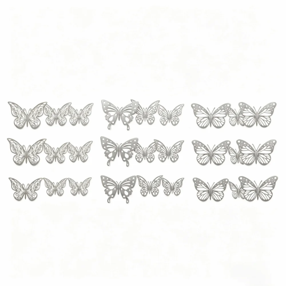 72Pcs Hollow Design Butterfly Wall Stickers 3 sizes Vivid Color 3D Butterfly Sticker Easy Cleaning DIY Decorative Stickers