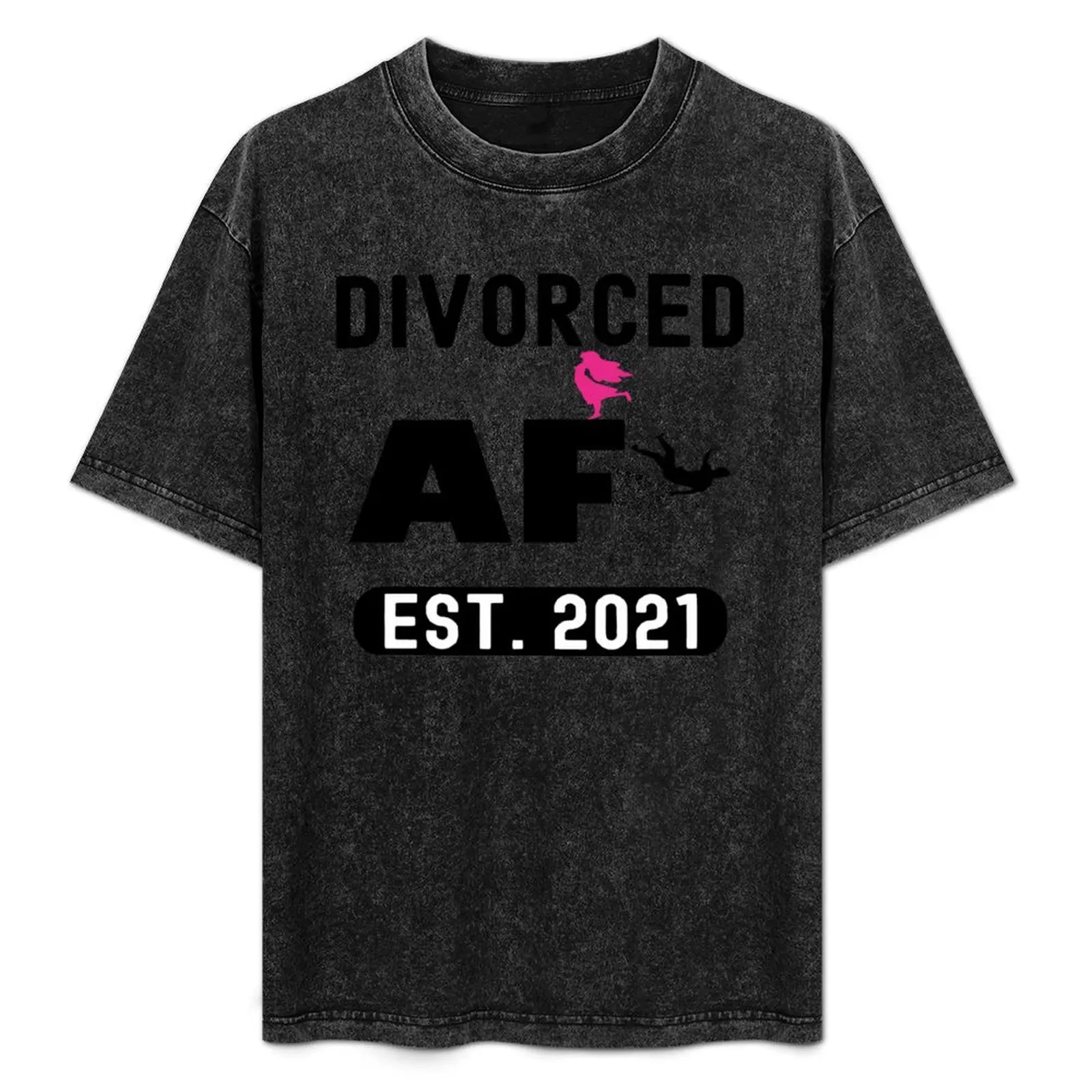 

Copy of Divorced AF Est. 2021 Finally Divorced Funny Divorce Party T-Shirt graphics plus size tops oversized t shirts for men