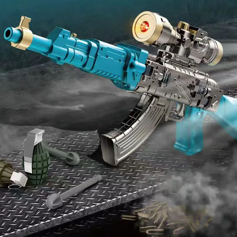 Новый высококачественный имитирующий робот-трансформер АК, 2 типа звуковых и световых эффектов, стрельба пуль, изысканное качество изготовления.