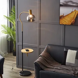 Modern LED Floor Lamp Nordic Standing Lamp With Round Tea Table Art Decor Floor Lamps for Living Room Bedroom Sofa Floor Lights
