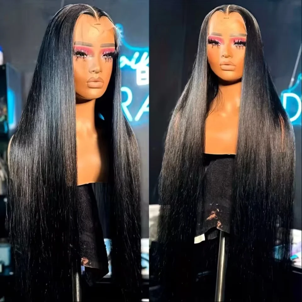 13x6 Lace Front Wigs Human Hair for Women 200 Density 13x6 HD Transparent Lace Front Wigs Human Hair Pre Plucked Straight Glueless Lace Frontal Wigs Natural Black