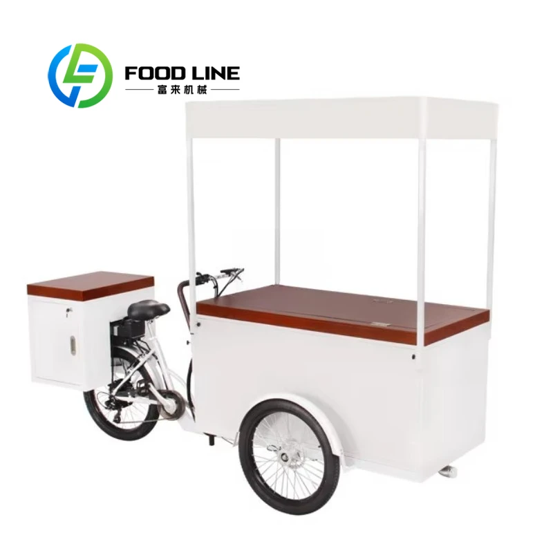Outdoor Leisure Ice Cream Cart Mini Mobile Vending Trolley Solid Frame For Stable Use In Various Outdoor Environment