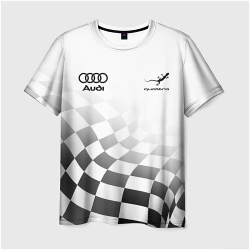New Audi Racing T-shirt Audi RS Logo 3D Printed Men's T-shirt Oversized Fashion Short Sleeve Outdoor Sports Quick-drying T-shirt image 5