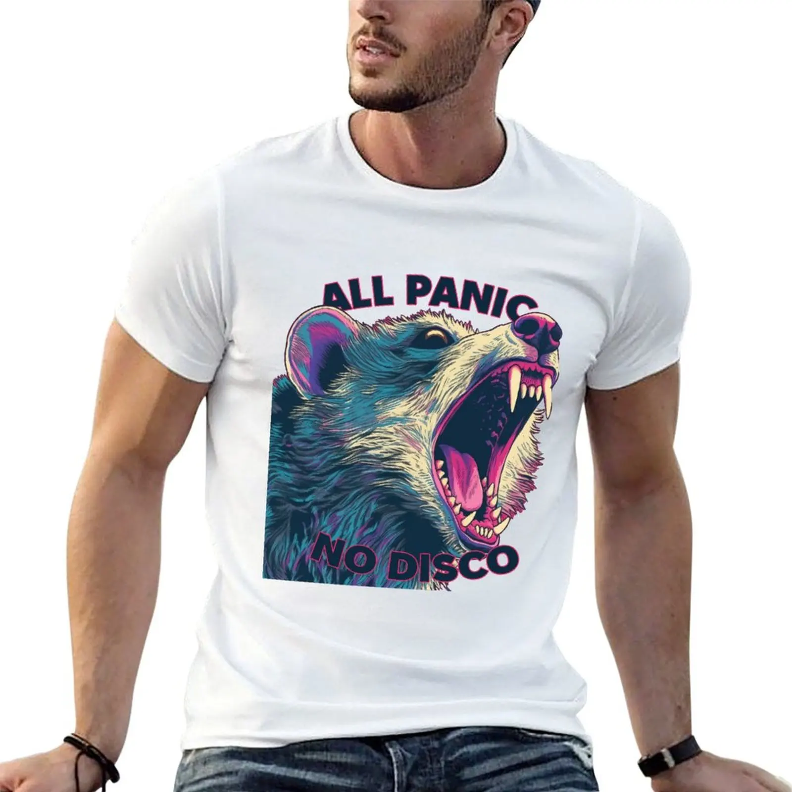 

No t Panic, t plain man Disco! shirt T-Shirt All man shirt casual