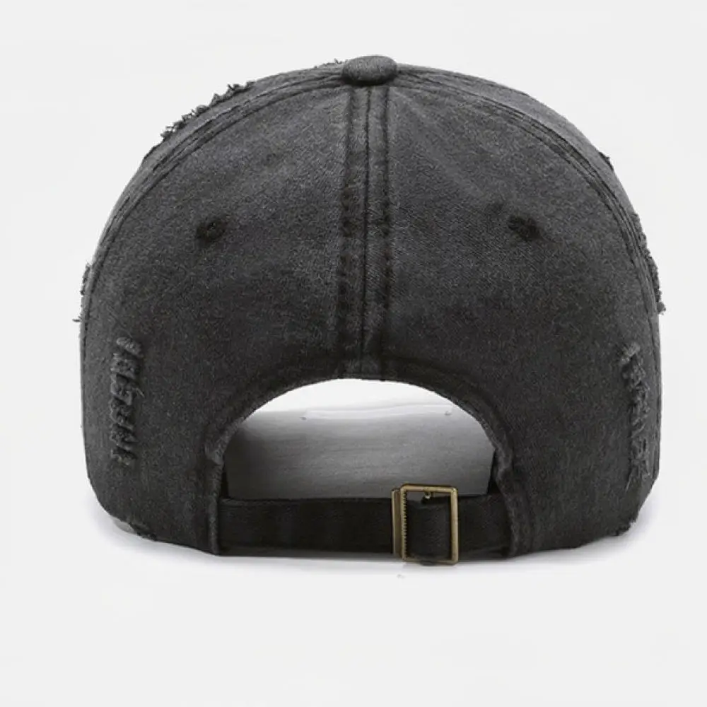 Vintage Streetwear Baseball Hat Washed Cotton Distressed Hip Hop Cap Unisex Adjustable Letter Embroidery Sun Visor Caps