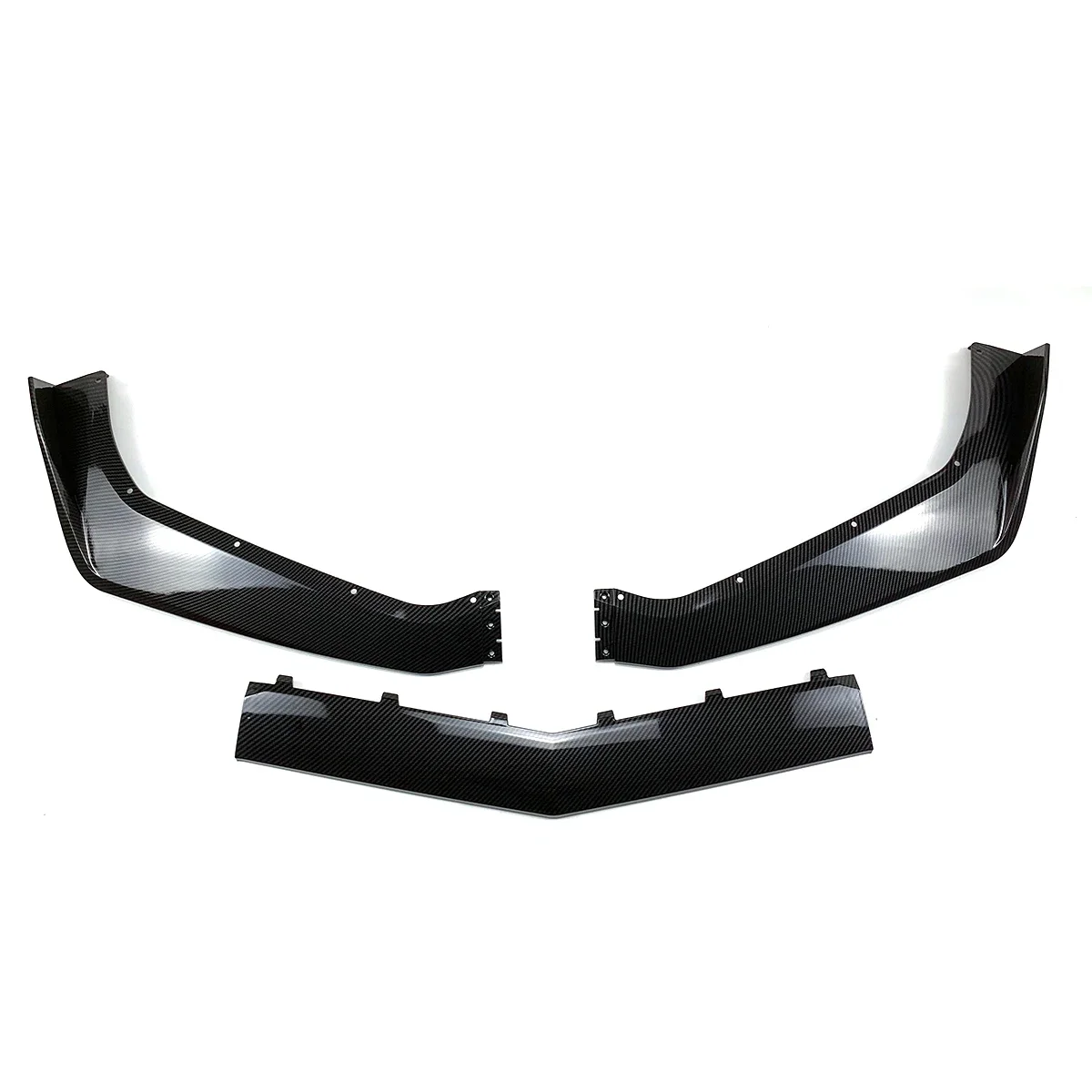 3PCS Car Front Bumper Lip For 2014-2019 Chevrolet Corvette C7 Modify Bumper ZR1 Style Spoiler Splitter Body Kit Glossy Black