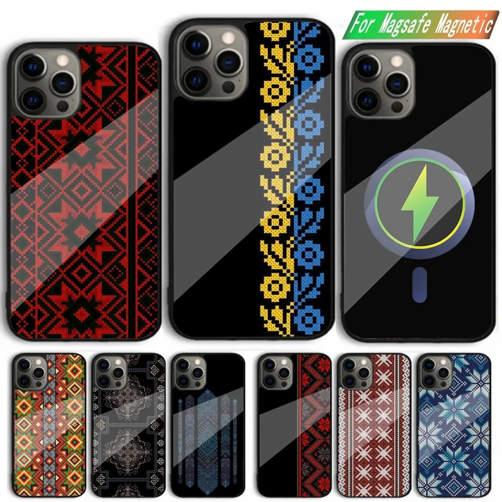 G-Ukraine Ornament pattern Phone Case For iPhone 16,15,14,13,12,11,Plus,Pro,Max,Mini Magsafe Magnetic Wireless Charging