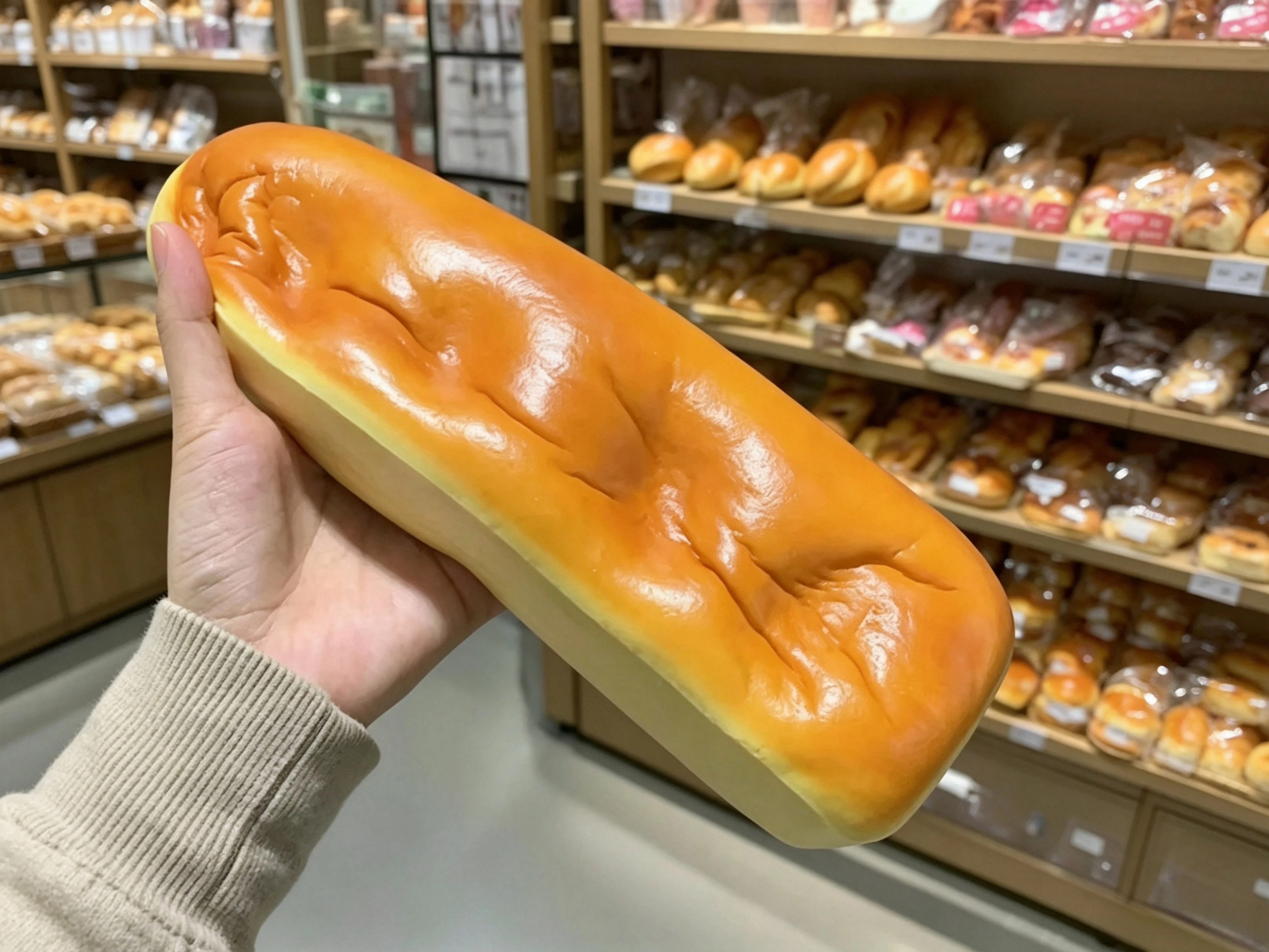 Simulated Long Bread Squishy Toy PU Slow Rising Squeeze Fidget Toy Sensory Anxiety Relief Vent Toy Gift for Teens & Adults