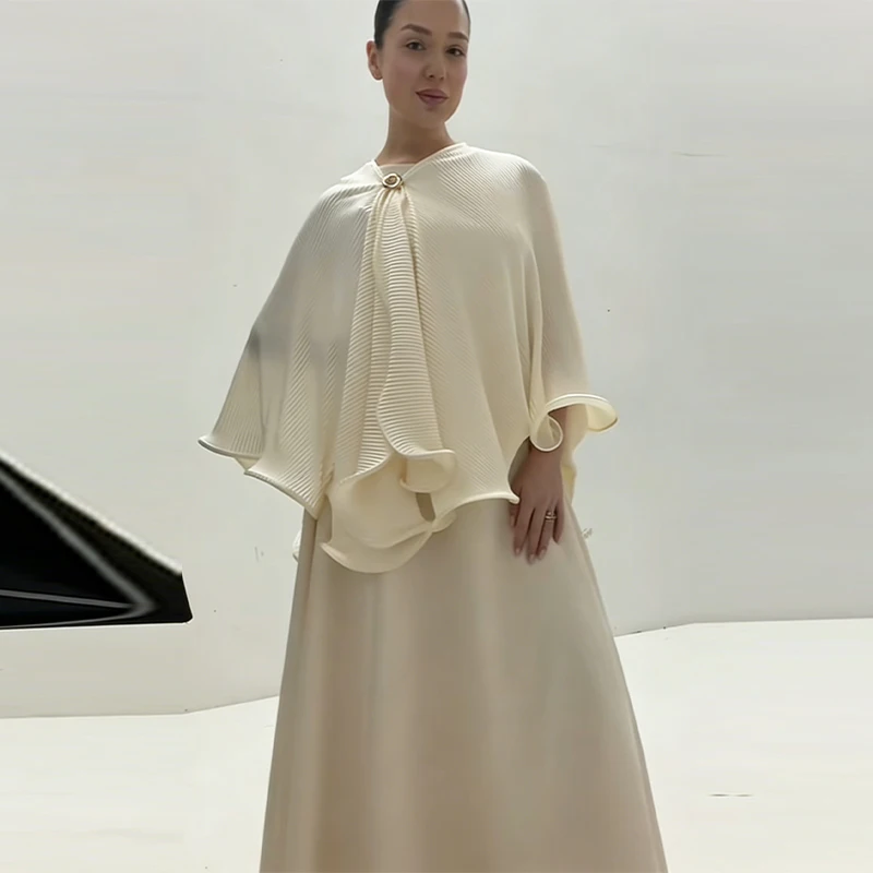 Romantic Graceful Shawl Dress Set Elegant Retro Gentle Date Women Spring Summer Formal Party Street Sophisticated Wear