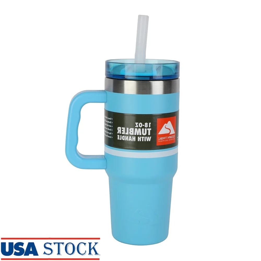 

Дорожный стакан на 18 унций с ручкой, изолированная кофейная чашка с двойными стенками, устойчивая к разливу, устойчивая к поту, прочная нержавеющая сталь, уличная