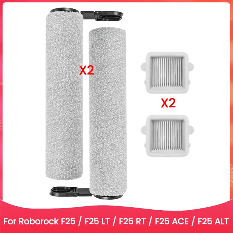 B99A-Replacement HEPA Filter Roller Brush For Roborock F25 / F25 LT / F25 RT / F25 ACE / F25 ALT Vacuum Cleaner Parts