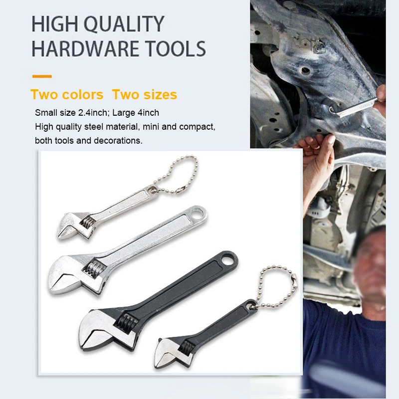1 Stück Stahl 2,5 Zoll-4 Zoll Schwarz/Silber Affenschlüssel Mini-Maulschlüssel Mini-Werkzeug Verstellbarer Schraubenschlüssel Mini-Werkzeug Schaltschlüssel