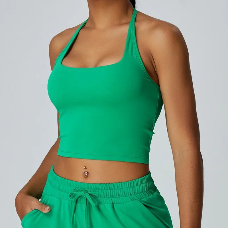 

Summer Comfort halter Yoga Shirts Running Sports Shirts Gym Top Women Stretch Pull Up Underwear Women Vest Fitness Tank Top