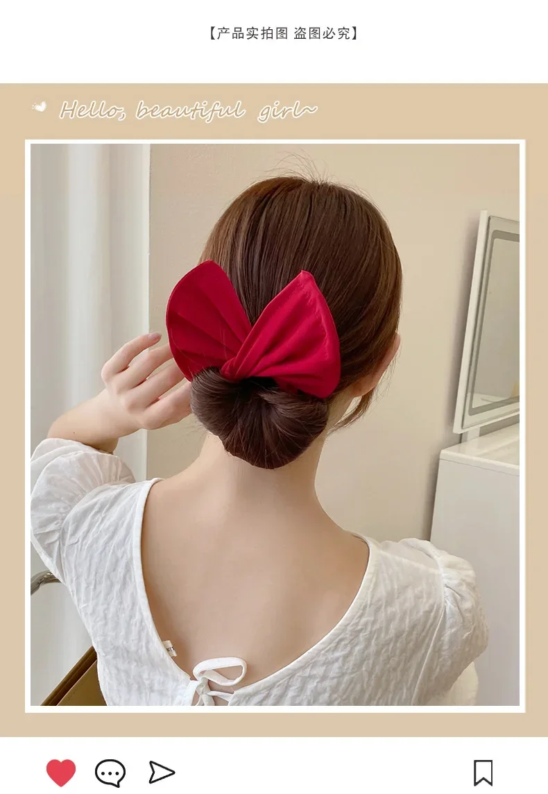 Women\'s Bow-shaped Hairpin Device Sweet and Lovely Hairpin Fast Hair Bun Hair Styling Tools Braid Hair Accessories