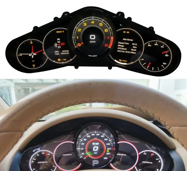 Luxurious Interior Upgrade 12.3Inch Car LCD Cluster Display Digital Dashboard Instrument Speedometer Screen For Porsche Cayenne