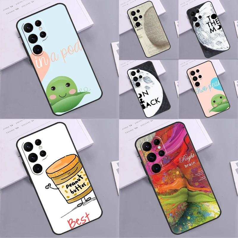 Couples Lovers Best Friends Capa For Samsung Galaxy S21 S22 S23 Ultra Note 20 S8 S9 S10 Note 10 Plus S20 FE Phone Case