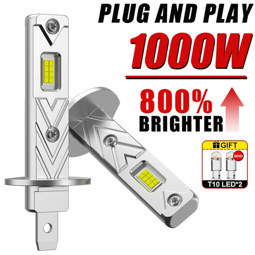 Nuevo H1 bombillas de faros LED luces CANBUS Mini lámpara 1:1 7535 CSP luz antiniebla inalámbrica sin ventilador LED para coche Plug & Play 6000K 12V