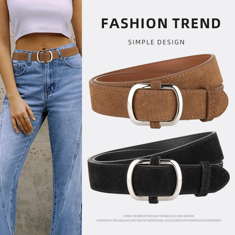

Замшевые поясные ремни из натуральной кожи в европейском стиле, простые синие, серые, зеленые корсеты из коровьей кожи, роскошные пояса с пряжкой, Ceinture Femme