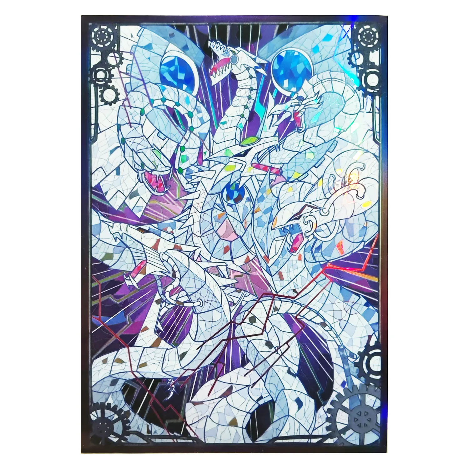 60PCS 63x90mm Trading Cards Protector Holographic Animation YuGiOh Card Sleeves Shield Laser Cute Card Deck Cover Japanese Size