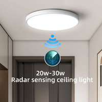 110V 220V Radar Sensor LED Ceiling Light  IP65 Waterproof Ceiling Lamp 20w/30w For Interior hallway  Bathroom Garage Lighting