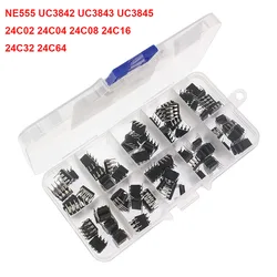 66-100pcs/lot NE555 UC3842 UC3843 UC3845 24C02 24C04 Connector IC Sockets DIP6/8/14/16/18/20/24/28 pins IC Adaptor Socket Kit