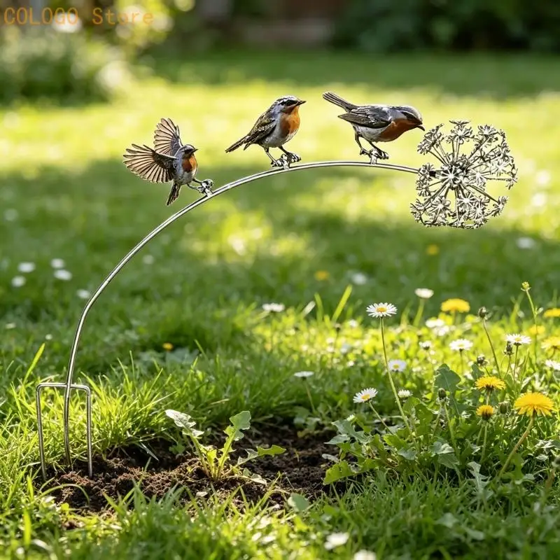 Metal Yard Bird Stake for Lawn Border and Garden Entry Space D0LD