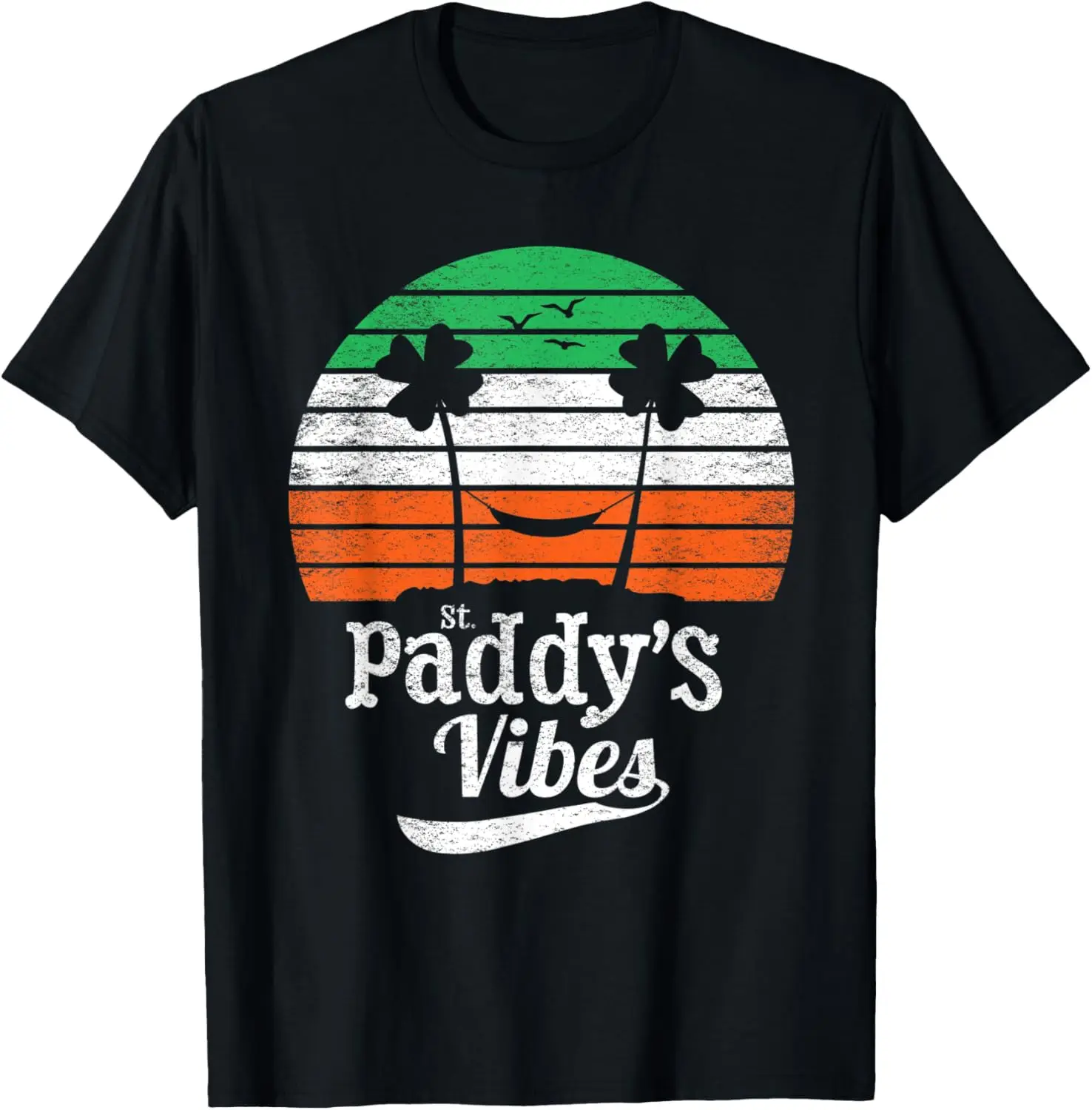 

Vintage St Paddy's Vibes Lucky Shamrock Beach St Patrick Day T-Shirt