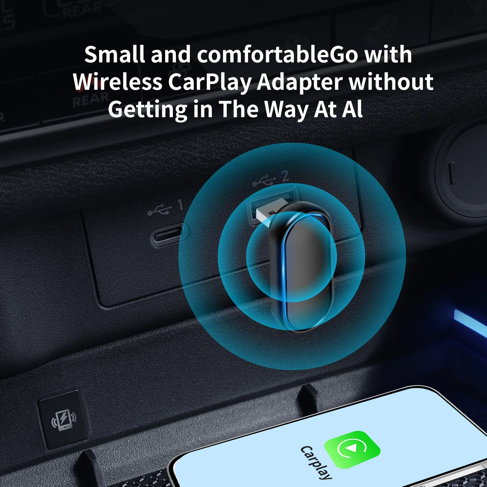 НОВЫЙ 360 ° Поворотный Беспроводной CarPlay Android Auto Беспроводной Адаптер Smart Mini Box Универсальный Для Volkswagen Honda Toyota