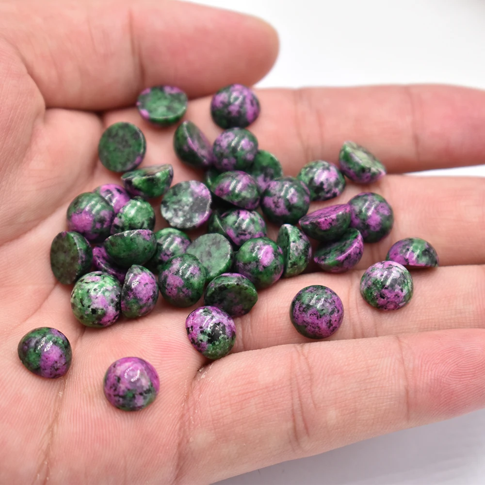 Großhandel 50 Stück/Lot Modische, hochwertige 10mm gemischte runde CAB-CABOCHON Natursteinperlen für Schmuckzubehör, kostenloser Versand – Detail 20