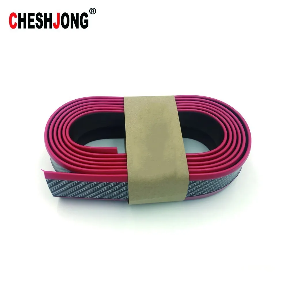 2.5m Car Stylling Rubber Skirt Carbon Front Lip Bumper Double Color Decoration  For Auto Bumer Exterior Lip Chin Strip Hot Sale