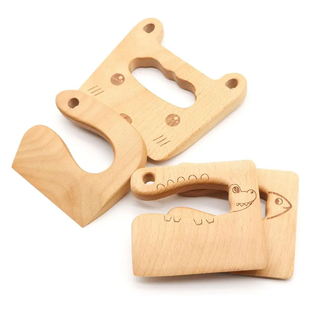 1/2/4PCS Safe Kitchen Cutting Toy Kids Wooden Cooking CutterFish-Shaped Children\'S Kitchen Tools Cute Vegetables Fruits Knife