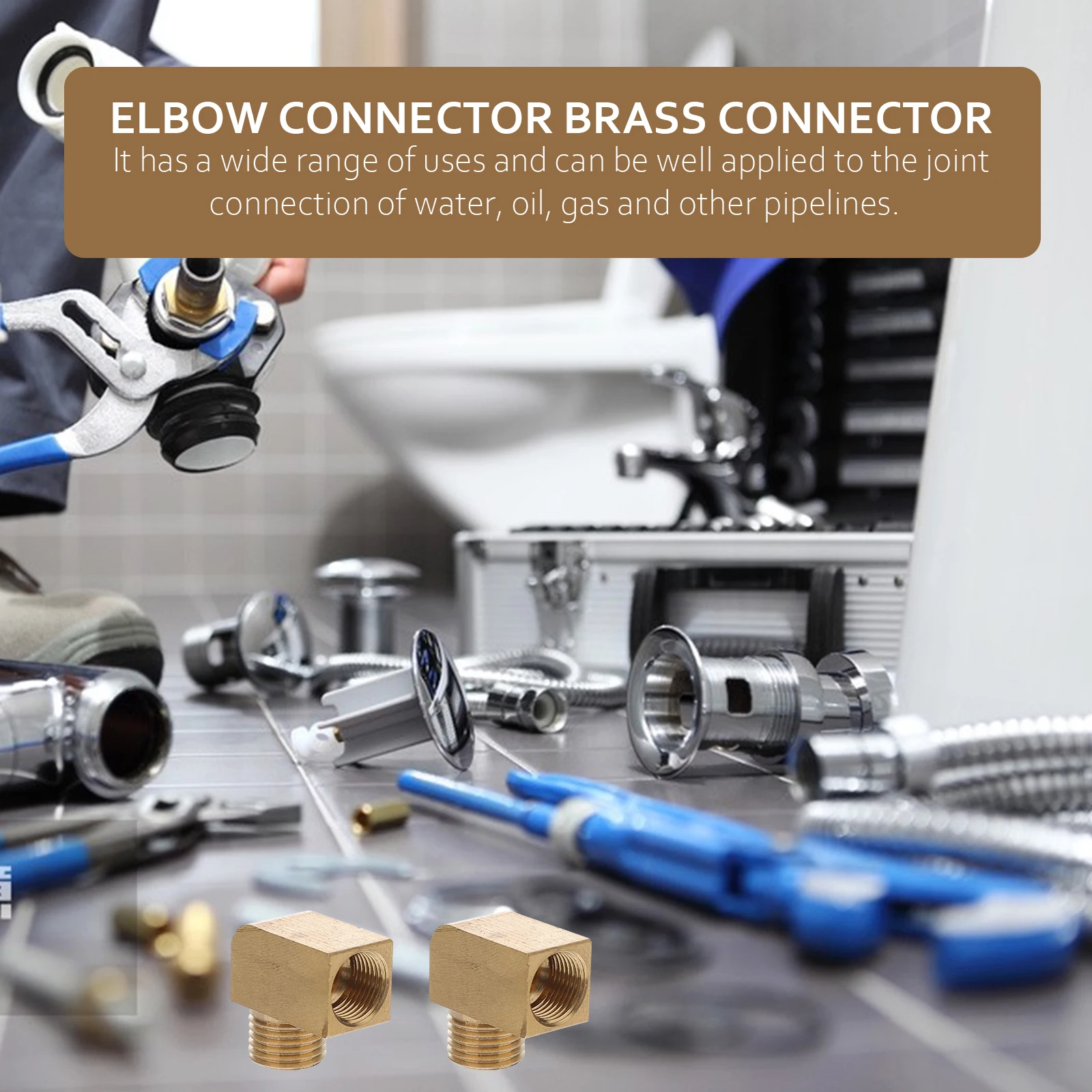 

4pcs Professional Brass Elbow Connector Thread Pipe Fittings Gas Oil Water Pipeline Connectors Sturdy Brass Tube