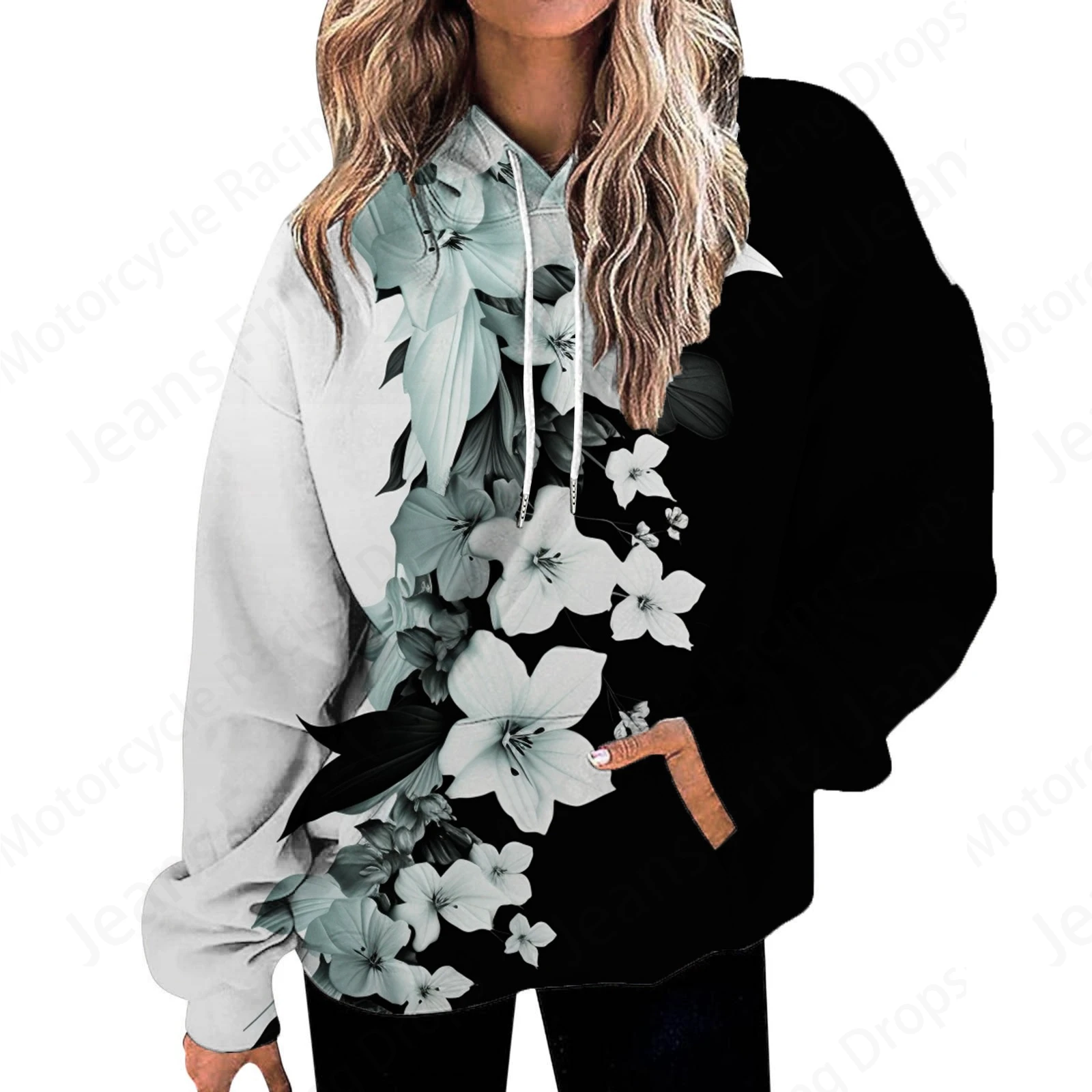 Floral Plant 3d Print Hoodie Women Fashion Oversize Hoodies Women Sweats Butterfly Coat Sweatshirt With Pocket Pullover Sudadera