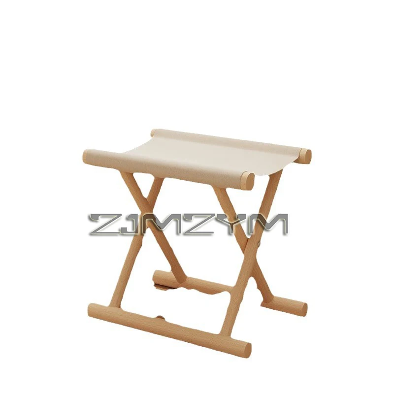 Solid Wood Maza Stool Soft Seat Bench Portable Outdoor Foldable Household Camping Picnic Party Stool Bench Fishing Chair