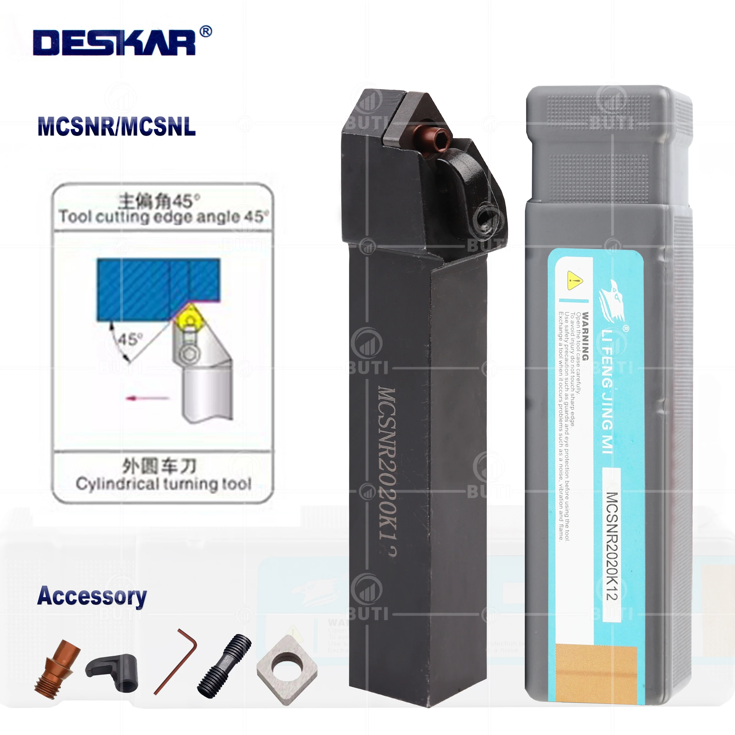 

DESKAR 100% Original MCSNL1616H12 MCSNR2020K12 MCSNR2525M12 External Turning Tools Holder CNC Lathe Cutter Parts For CNMG Blades