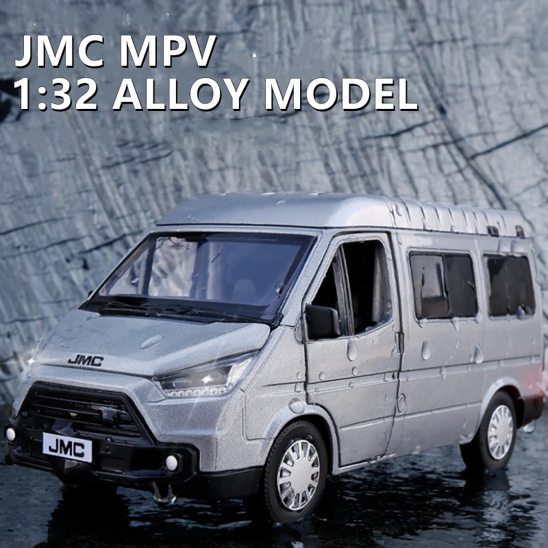 

Модель автомобиля-фургона JMC MPV из сплава, металлическая Игрушечная модель автомобиля, имитация звука, коллекционная игрушка в подарок, 1/32