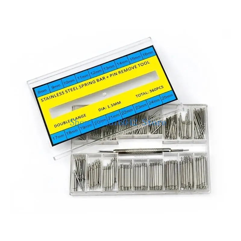 

652F 360Pcs Watch Band Pins and Removal Tool Set for Stainless Steel Watches Repair