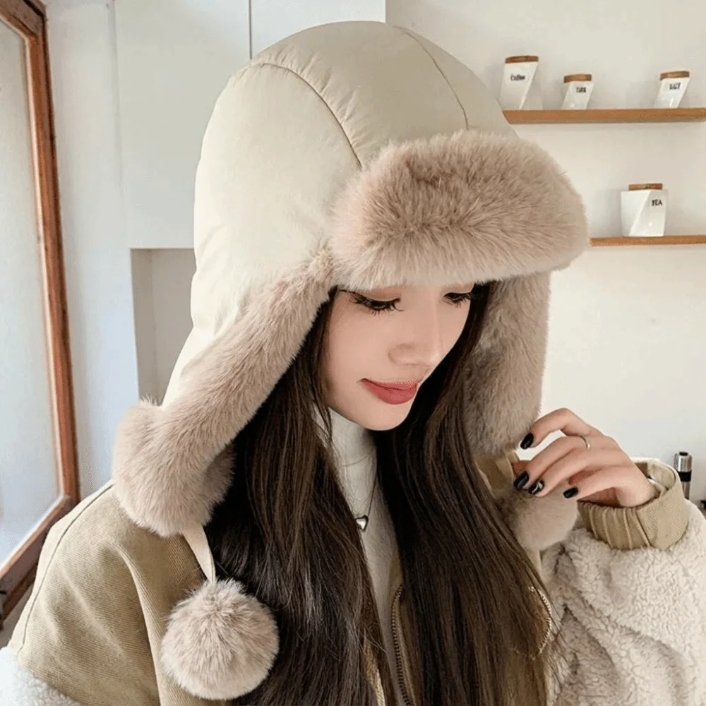 Simple Windproof Winter Pilot Hat Anti Fog Head Cover Warm Ski Hat Warm Beanie Caps Cycling Lei Feng Hat Motorcycle