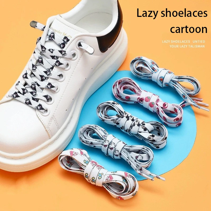 Shoelace Anime Cartoon Kuromi Cinnamoroll Melody Printed Graffiti Fashion Sneaker Accessory Graffiti Shoelace