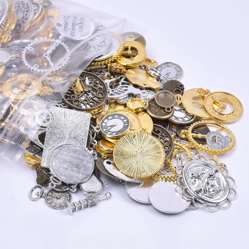 10/20/30Pcs Vintage Mechanical Steampunk Clock Gear Charms Jewelry Wholesale DIY Random Mix Watch Strap Pendant Supplies Finding